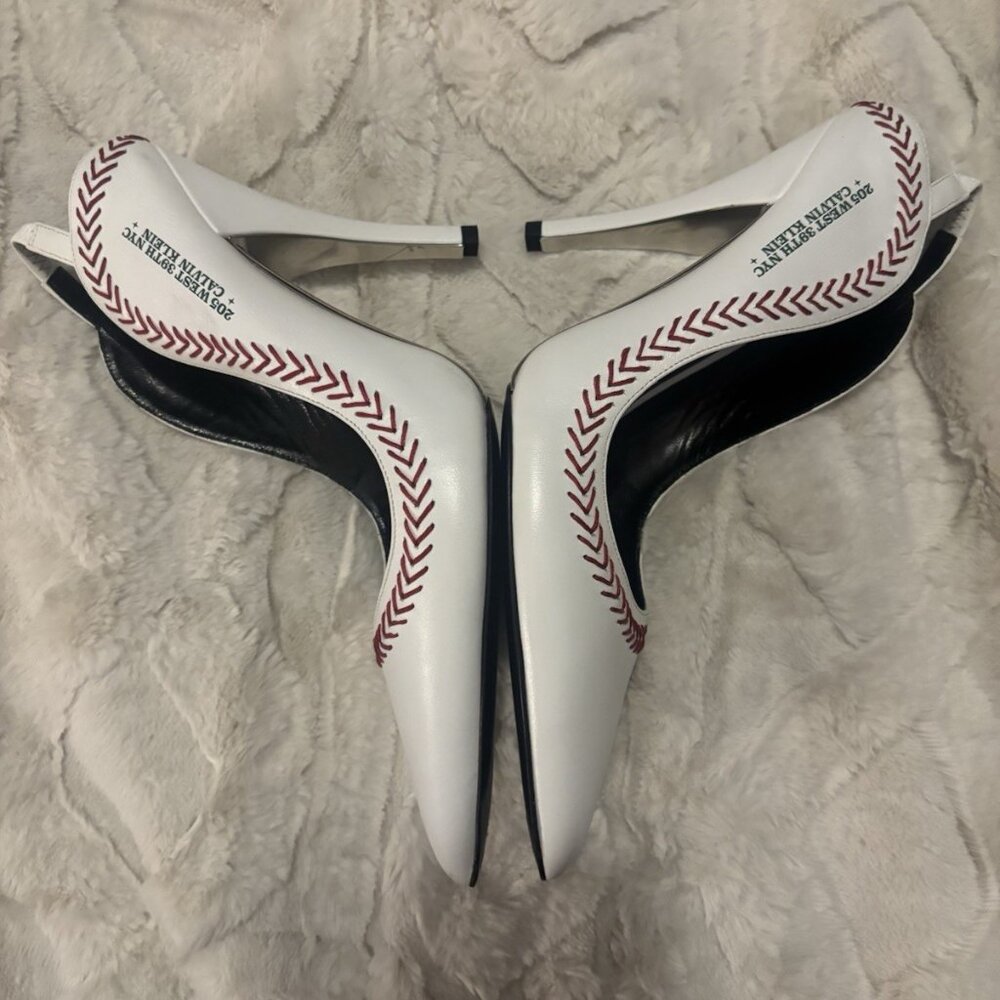 CALVIN KLEIN 205W39NYC Jackie Mitchell Baseball Pumps Heels - Picture 6 of 6